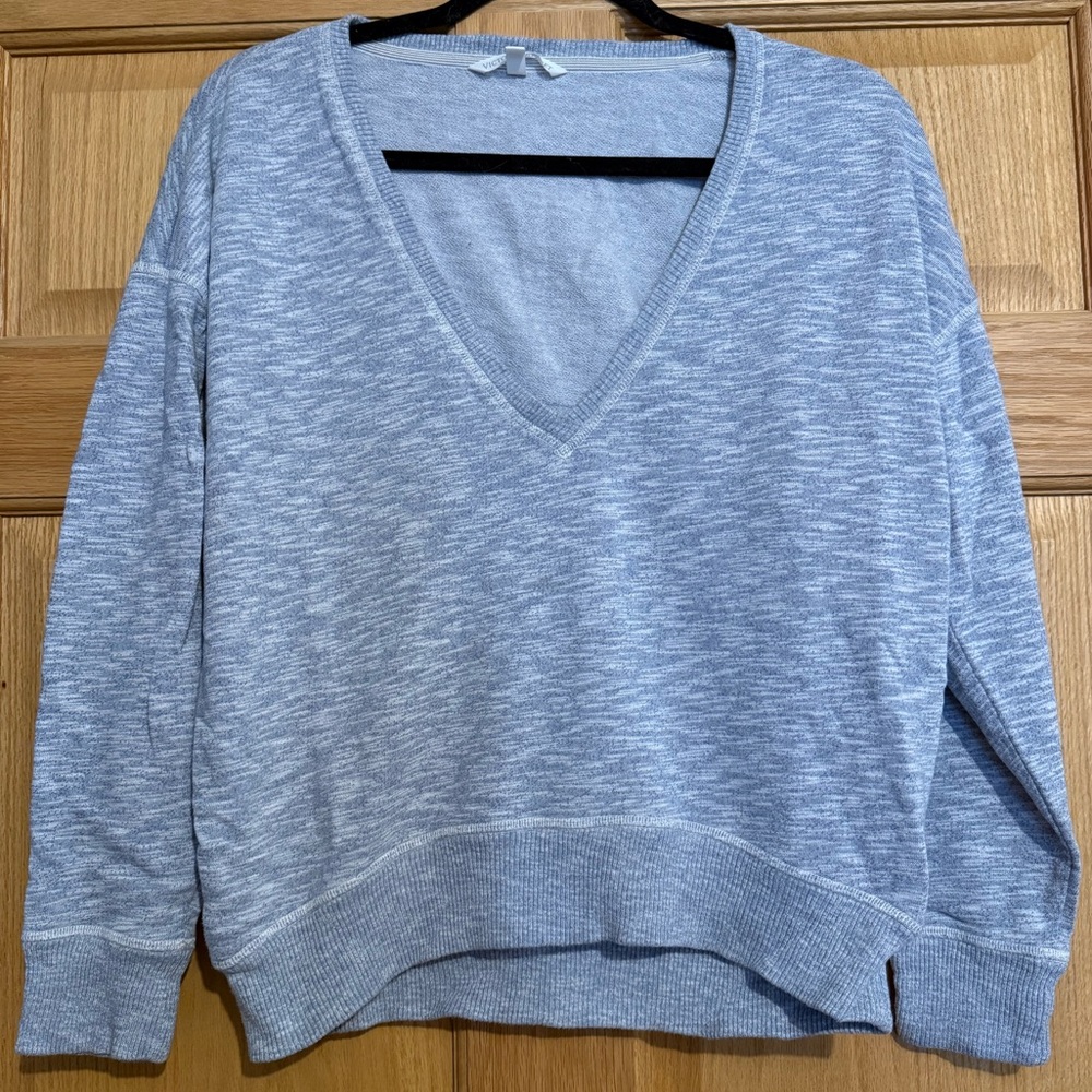 Victoria's Secret Gray V-Neck Sweater with Relaxed Fit Size Medium
